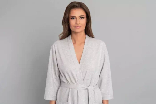 Karla Szlafrok damski Italian Fashion - jasny melange