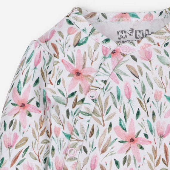 ABN-4751/KWI Pink Flowers Body kopertowe z bawełny organicznej Nini druk