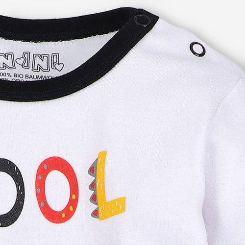 Alfabet Body z bawełny organicznej Nini biały