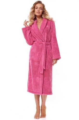 2323 Monique Szlafrok Damski długi L&L wiśniowy