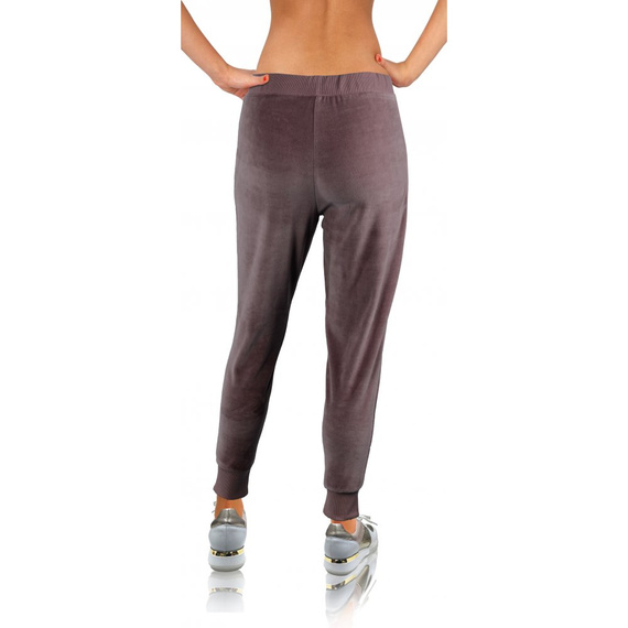 Welur Spodnie dresowe damskie Sesto Senso jagodowy