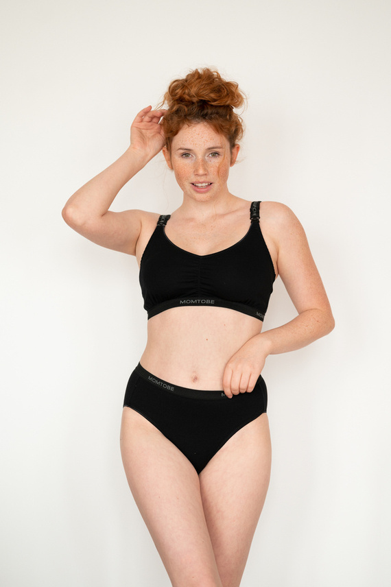 Sport Black biustonosz do karmienia Momtobe czarny