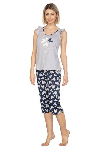 658 Piżama damska Regina  szary