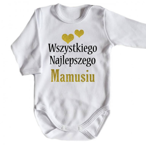 "Wszystkiego najlepszego MAMUSIU" Moocha body długi rękaw czarny