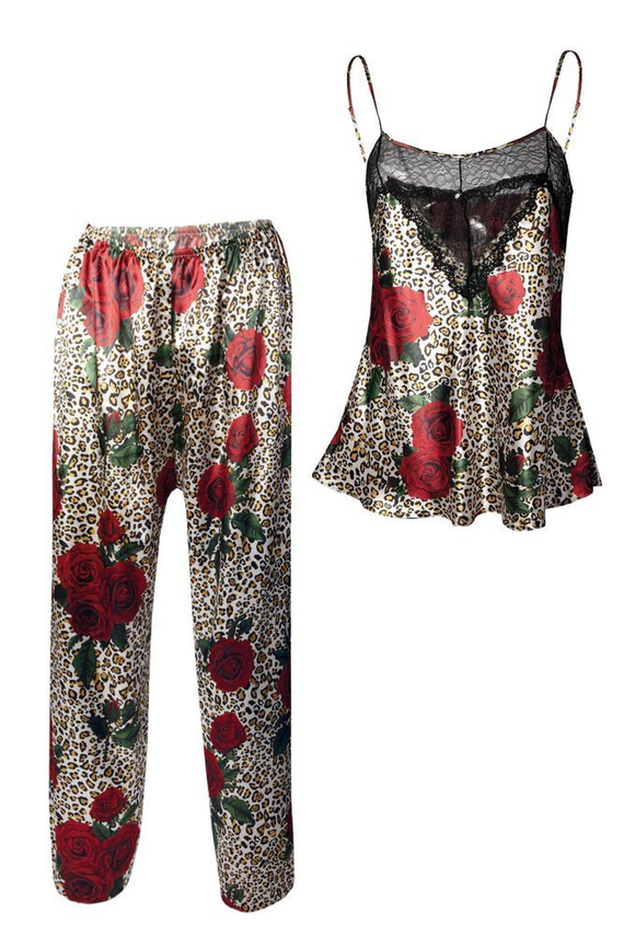 Flowers Komplet Damski Piżama DKaren - DK-KC 2 biały