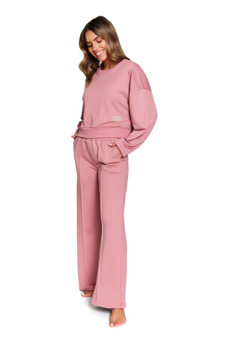 7360 Doctor Nap – Damski dres z bawełny z szerokimi spodniami | Polska produkcja - blush rose