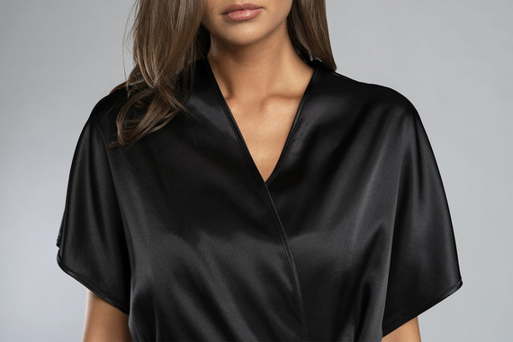 Dotyk Szlafrok krótki rękaw Italian Fashion - czarny