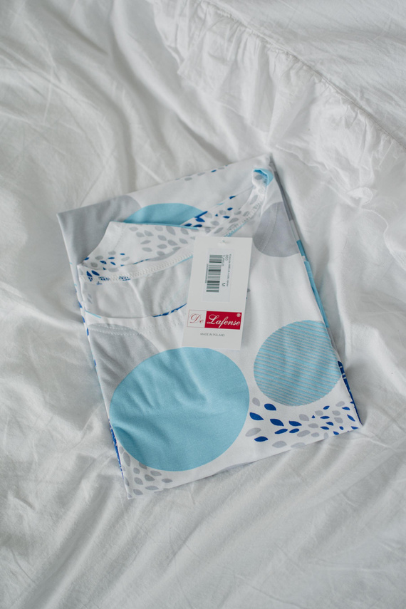 860 Amelia Koszula nocna De Lafense – krótki rękaw, miękka wiskoza - turkus