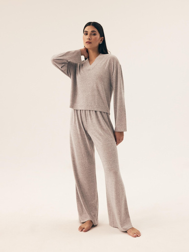 42024 Fudge Piżama Damska Henderson -jasny szary