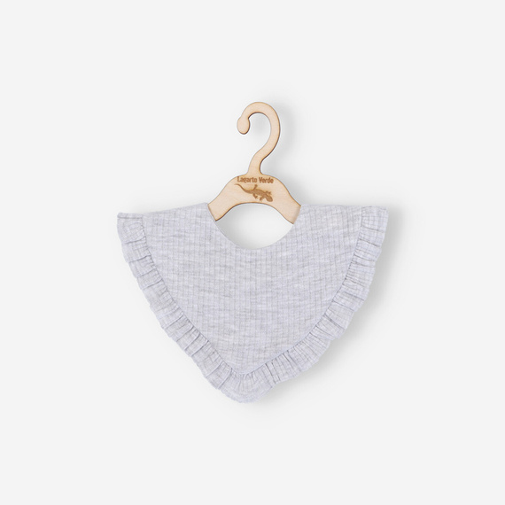 Lagarto Verde Apaszka chustka niemowlęca z dzianiny prążkowej - szary