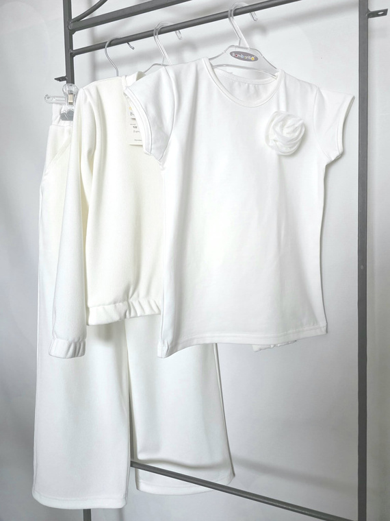 Bluzeczka dziewczęca Róża Bambarillo jersey aplikacja tiulowa