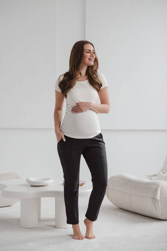 GraceFit Mama klasyczne spodnie ciążowe Milk&Love grafitowy