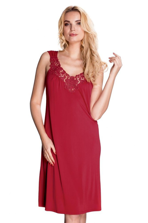 4114 Róża halka koszula nocna damska Mewa burgund