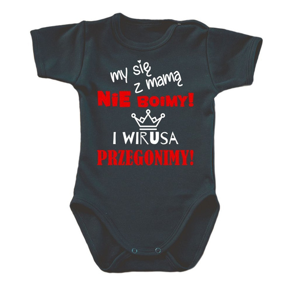 Body krótki rękaw "My się z mamą nie boimy" Moocha biały