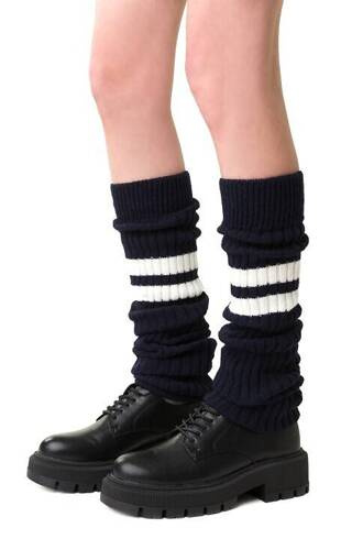 Art.068 Paski Getry wełniane Steven - granatowe