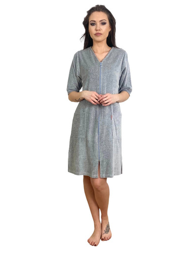 431 Welur Szlafrok Damski Forex - jasny melanż