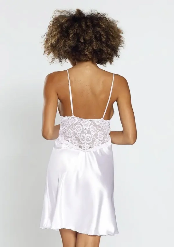 Wirydiana Halka satynowa koszulka damska DKaren - biały