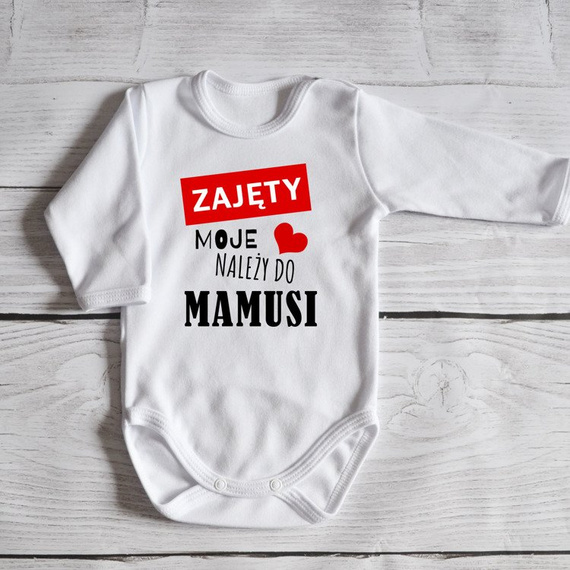 Body długi rękaw "Moje serce należy do Mamusi" Moocha - biały