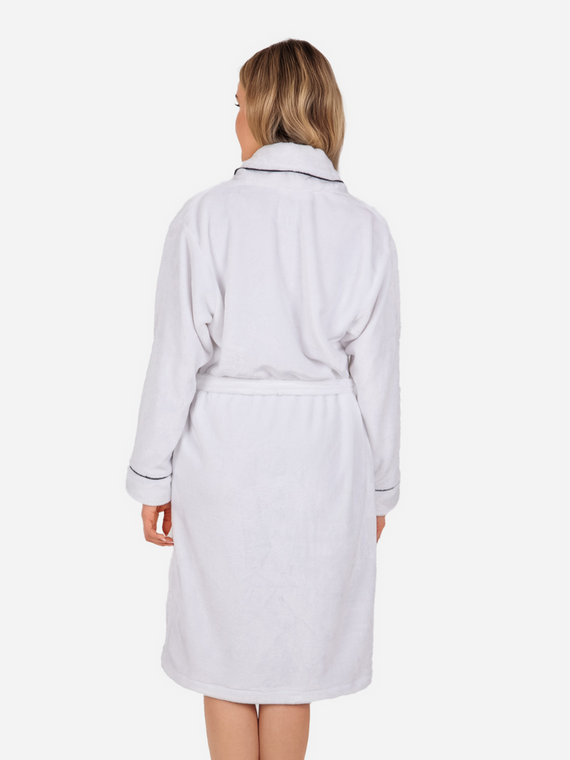 Rosa Szlafrok damski polarowy ByShelly - biały