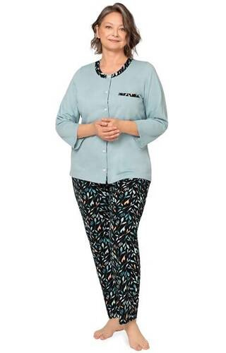 262 Olga II Piżama damska 7/8 Martel - turkusowa