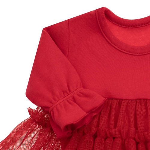 Sukienko-body 163158 "Magia Świąt" Nicol - czerwony