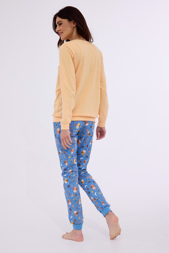 467/373 Owls Piżama damska Cornette pomarańczowy