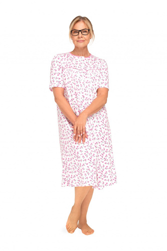 203 Bogna I Koszula nocna damska Martel 31 różowy – bawełna, krótki rękaw, rozpinana