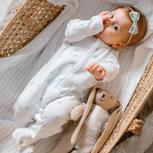 Petite Eevi Pajac - listki biały