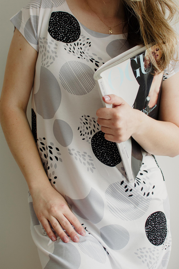 860 Amelia Koszula nocna De Lafense – krótki rękaw, miękka wiskoza - szary