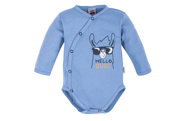 "Hello Dude" Makoma Body baby z długim rękawem niebieski