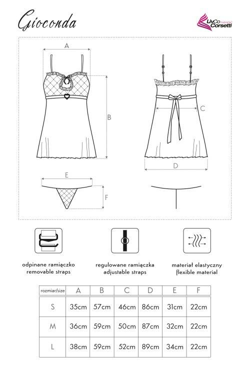 Gioconda LC 13005 Koszula damska + stringi LivCo Corsetti Fashion