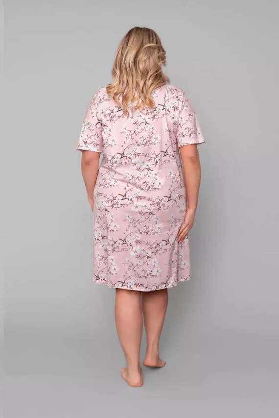 Alwa koszula nocna krótki rękaw Italian Fashion - różowy druk