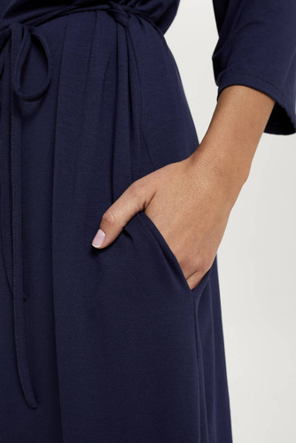 Song Szlafrok Damski 3/4 rękaw Italian Fashion - granatowy