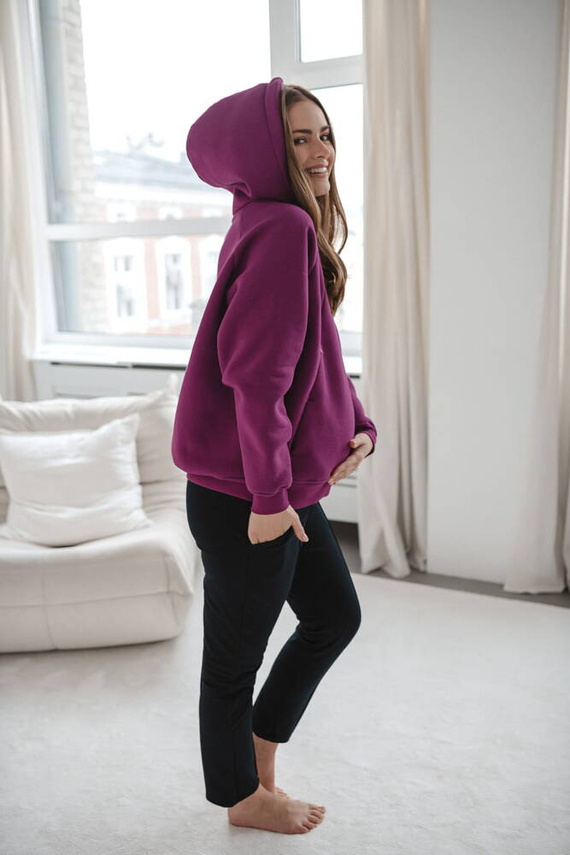 GraceFit Mama klasyczne spodnie ciążowe Milk&Love navy