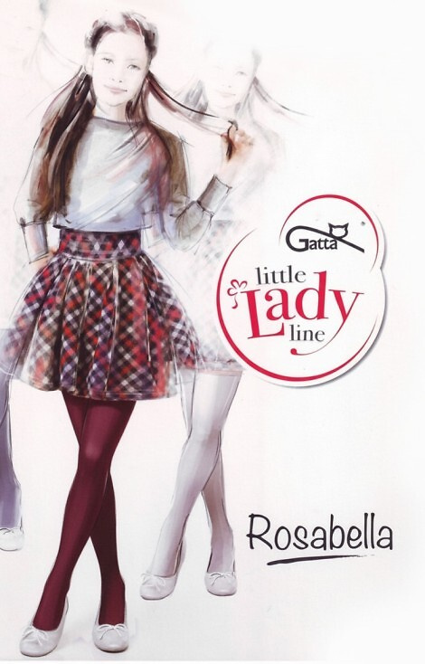Rosabella Rajstopy dziecięce Little Lady 60 den Gatta bordowe – miękkie i gładkie