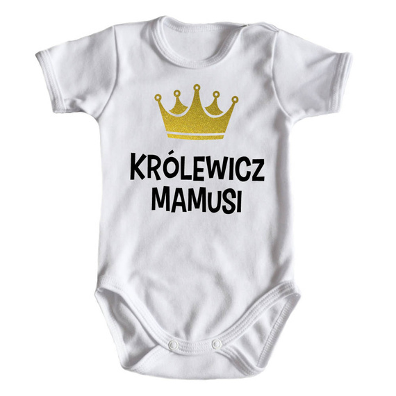 "KRÓLEWICZ MAMUSI" Moocha Body krótki rękaw biały