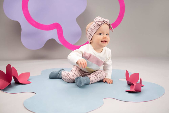 Romantic Pinokio Opaska Dziecięca - róż druk