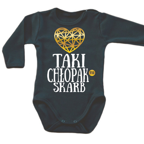 "TAKI CHŁOPAK TO SKARB" Moocha Body długi rękaw czarny