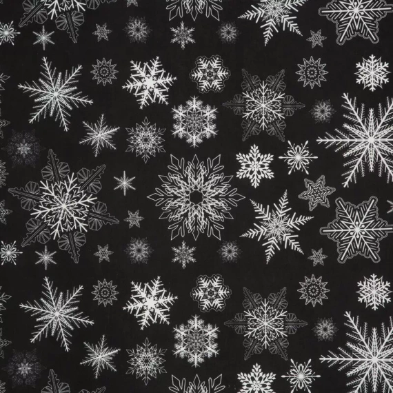 Isla Pościel świąteczna śnieżynki Eurofirany czarny/biały