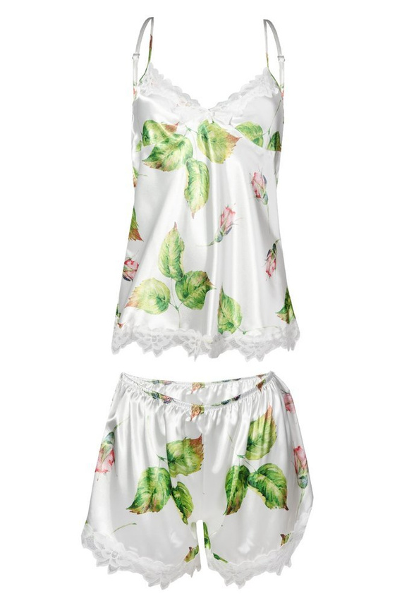 Flowers Komplet piżama damska DKaren -DK-KV ecru 004