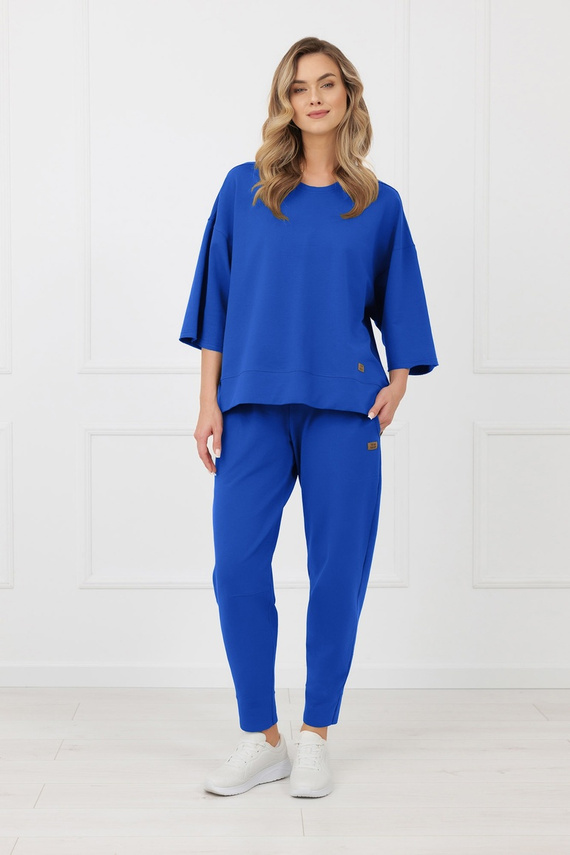 Bluza Kaori Italian Fashion 3/4 rękaw bawełna elastan- kobalt