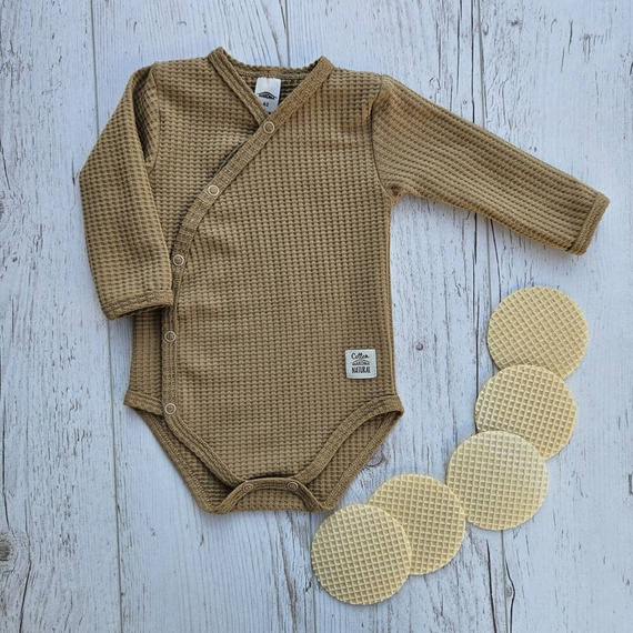 "Natural Waffel" Makoma Body dzidziuś z długim rękawem camel