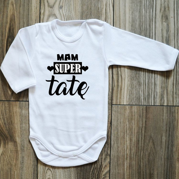 Body długi rękaw "mam SUPER tatę" Moocha białe
