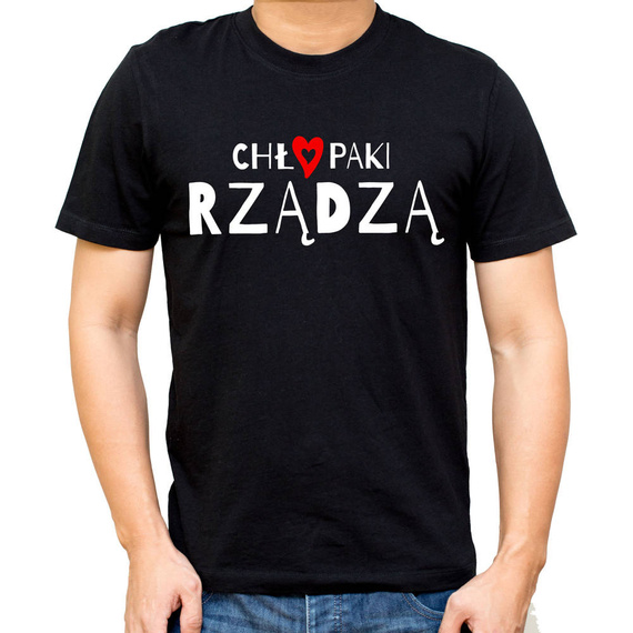 "CHŁOPAKI RZĄDZĄ" Moocha koszulka męska biały