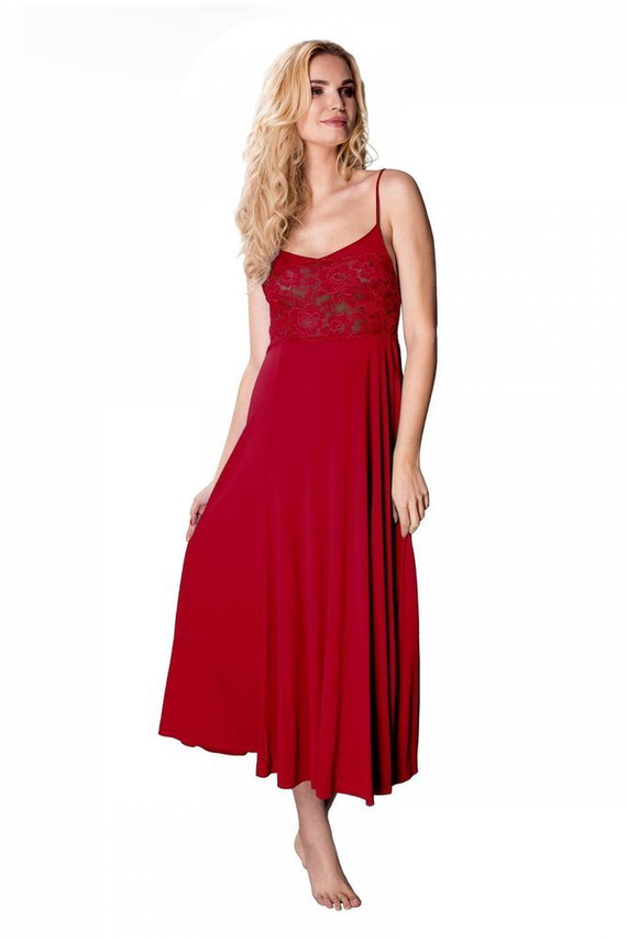 6081 Queen halka koszula nocna damska Mewa burgundowy