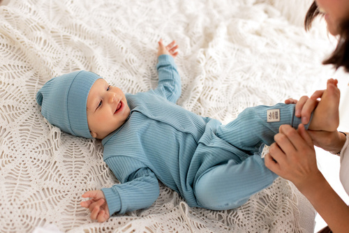 "Natural Harmony" Makoma Pajac bez stópek turkusowy