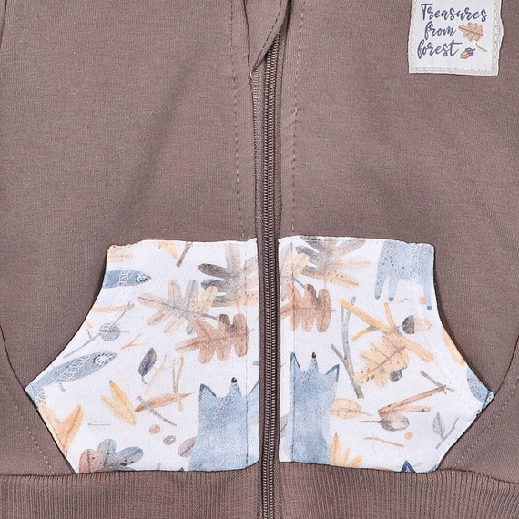 Skarby Jesieni Bluza dresowa z kapturem z bawełny organicznej Nini brązowy