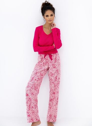 Landry Piżama damska Sensis różowa– bawełna, długi rękaw, komfortowy krój