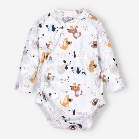 ABK-0028/PIE Psiaki Komplet niemowlęcy z bawełny organicznej Nini beżowy