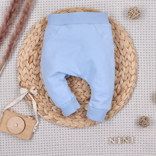 NINI Baby Bear Pilot spodnie dresowe niemowlęce organiczne ABN-5752/BLE